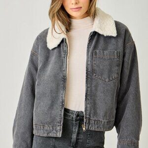 Mystree Grey Denim Bomber